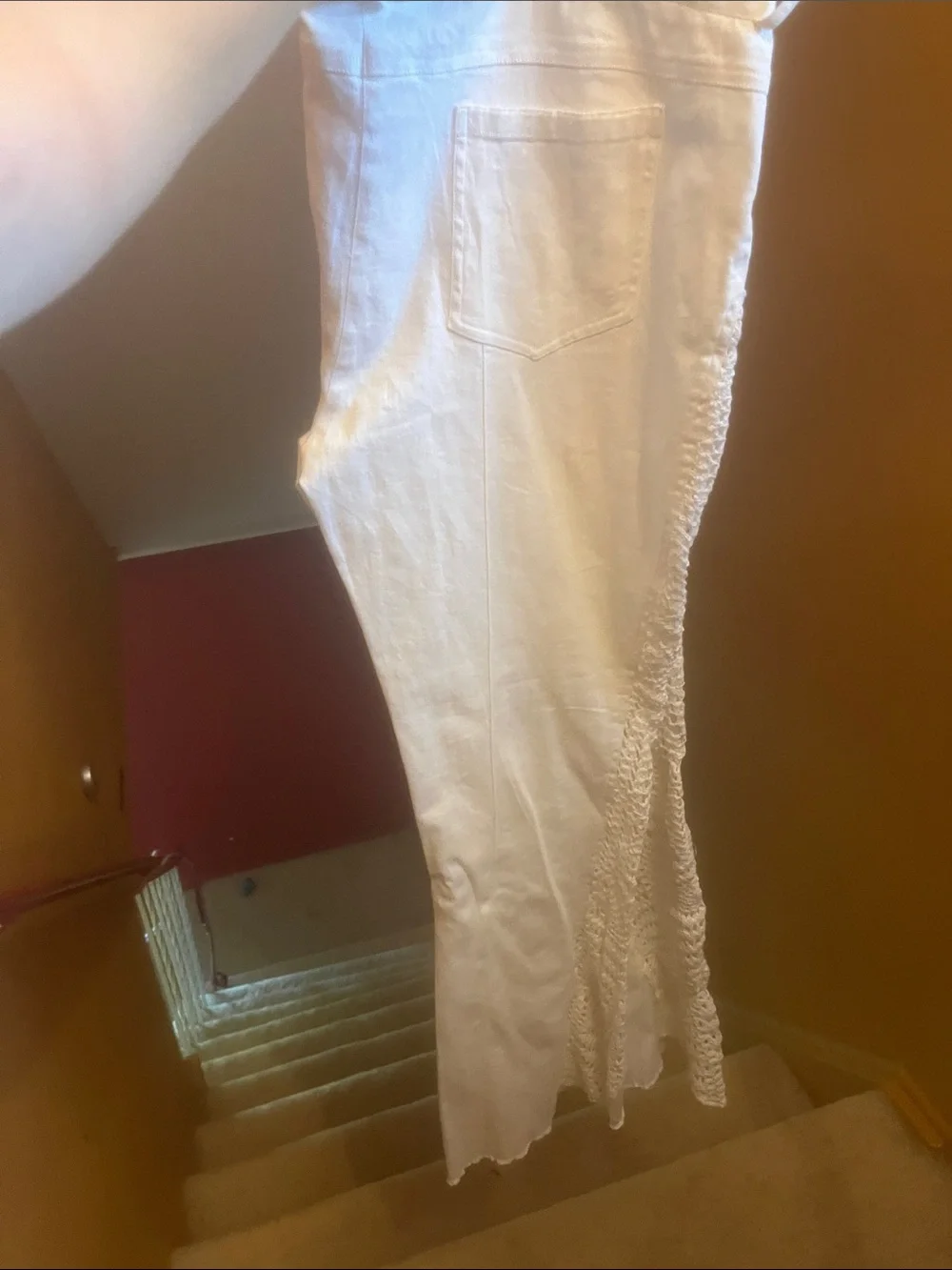 Buffalo David Bitton White Crochet Bootcut Pants White Semi Vintage
